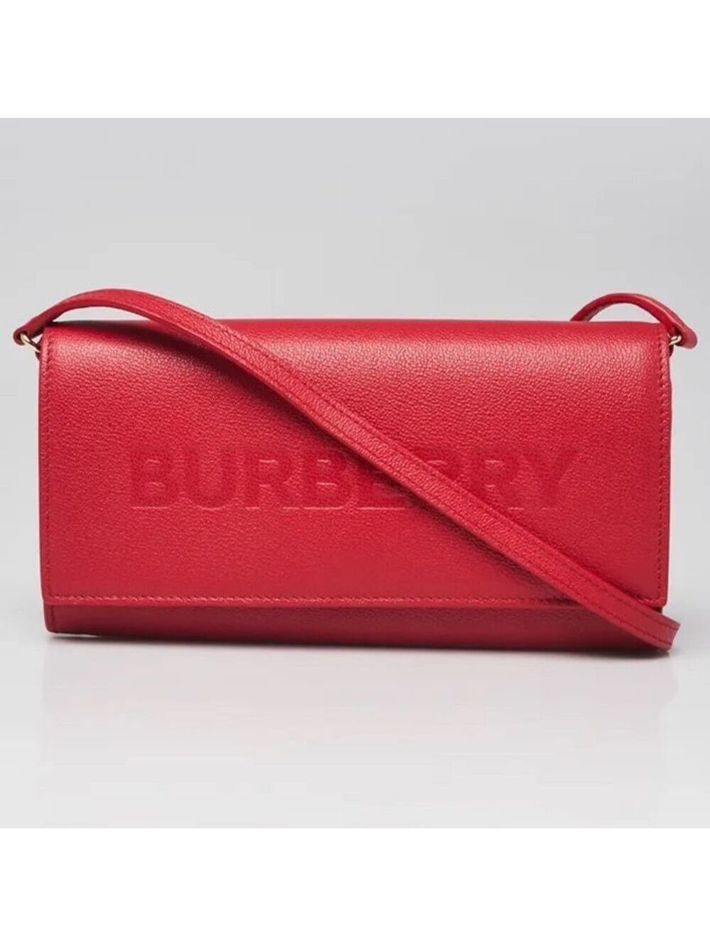 Burberry Henley Red Pebbled Leather Crossbody Bag NWT